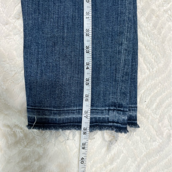 FRAME Le Nouveau Straight Jeans Size 29 Blue Ankle Slit Raw Hem High Rise EUC - Picture 9 of 12